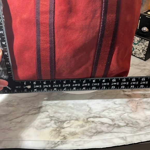 HERMES Fourre Tout Red Canvas Tote / Shopping Bag. In GUC - Picture 11 of 14